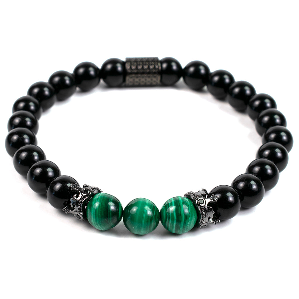 Dublin  // Malachite Onyx Crowned 8mm Stretch